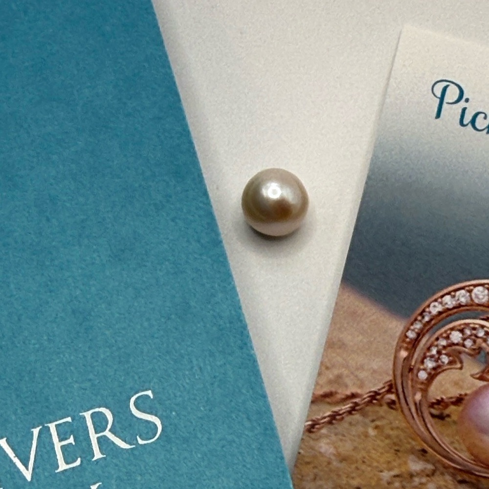Maui divers jewelry Pick a Pearl beautiful, white pearl blue satin pouch 7.5 mm - Picture 5 of 7